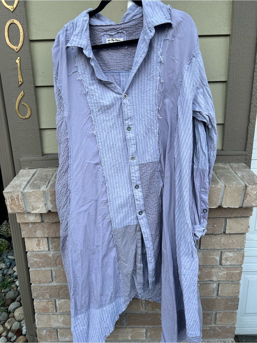Light purple patchwork asymmetrical dress with pockets